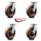 Service Caster 8 Inch Kingpinless High Temp Phenolic Wheel Swivel Top Plate Caster SCC, 4PK SCC-KP30S820-PHRHT-4 - alternate 4